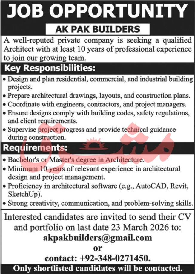 Architect Jobs in Islamabad 2026 Apply Online