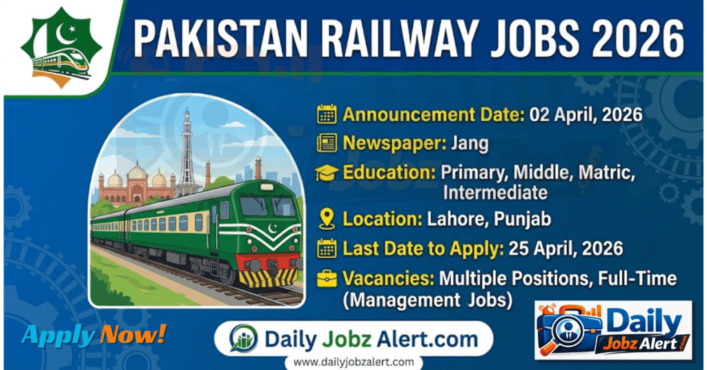 Pakistan Railway Jobs in Lahore 2026 Apply