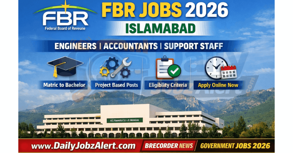Federal Board of Revenue FBR Jobs in Islamabad 2026. apply online