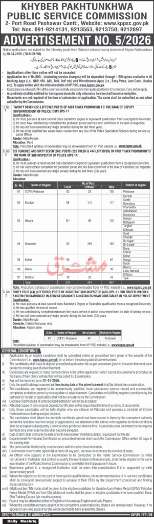 KPPSC Police Jobs 2026 