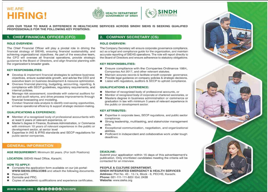 Health Department Sindh Jobs 2026 apply