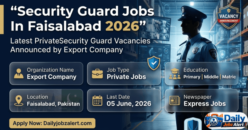 Security Guard Jobs In Faisalabad 2026 apply online